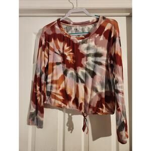 Love, Fire Women's Cropped Blouse Tie-Dyed M